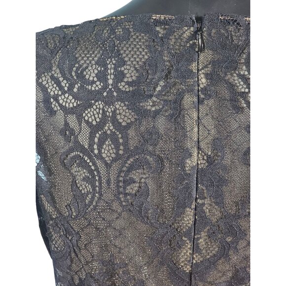 NWOT Claret Satin/Black Lace Illusion Back A-Line - Da Vinci - Picture 8 of 9